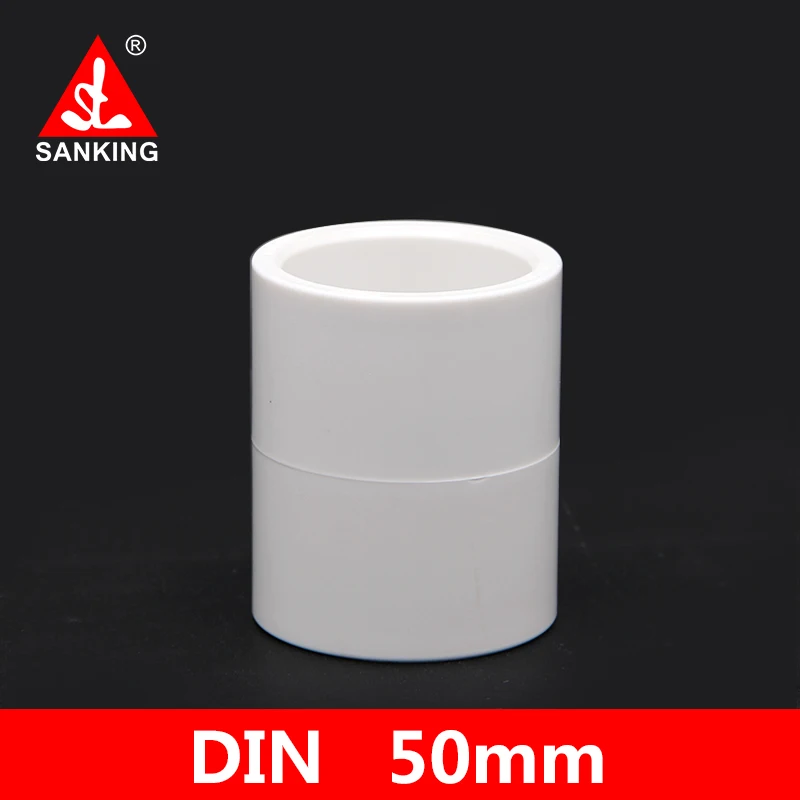 Sanking UPVC 50mm Coupling Garden Irrigation Connector Water Pipe Joints PVC Pipe Fillings