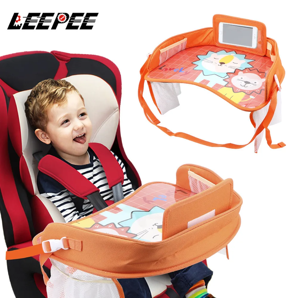 Waterproof Car Safety Seat Tray Drink Holder Kids Toys Infant Children Mini Table Baby Fence Storage Interior Accessories