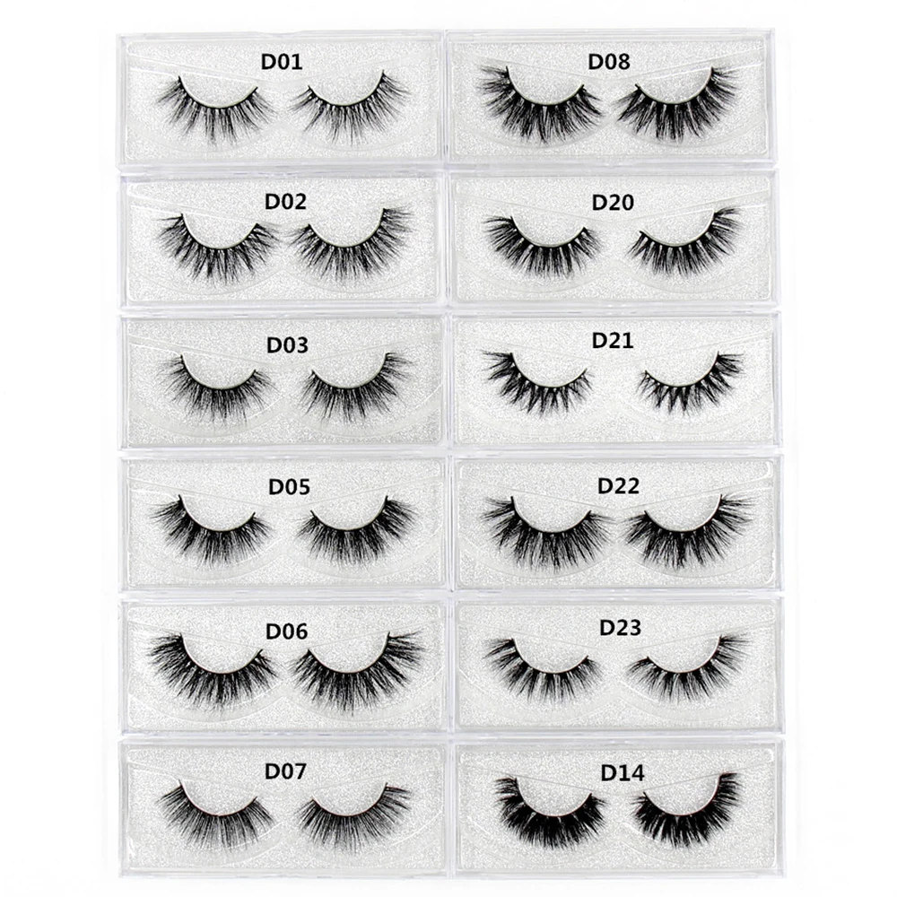 Wholesale 50 Pairs/Lot Eyelashes 3D Mink Lashes Handmade Mink Eyelashes Natural Long False Eyelashes Cross Thick Lashes Eyelash