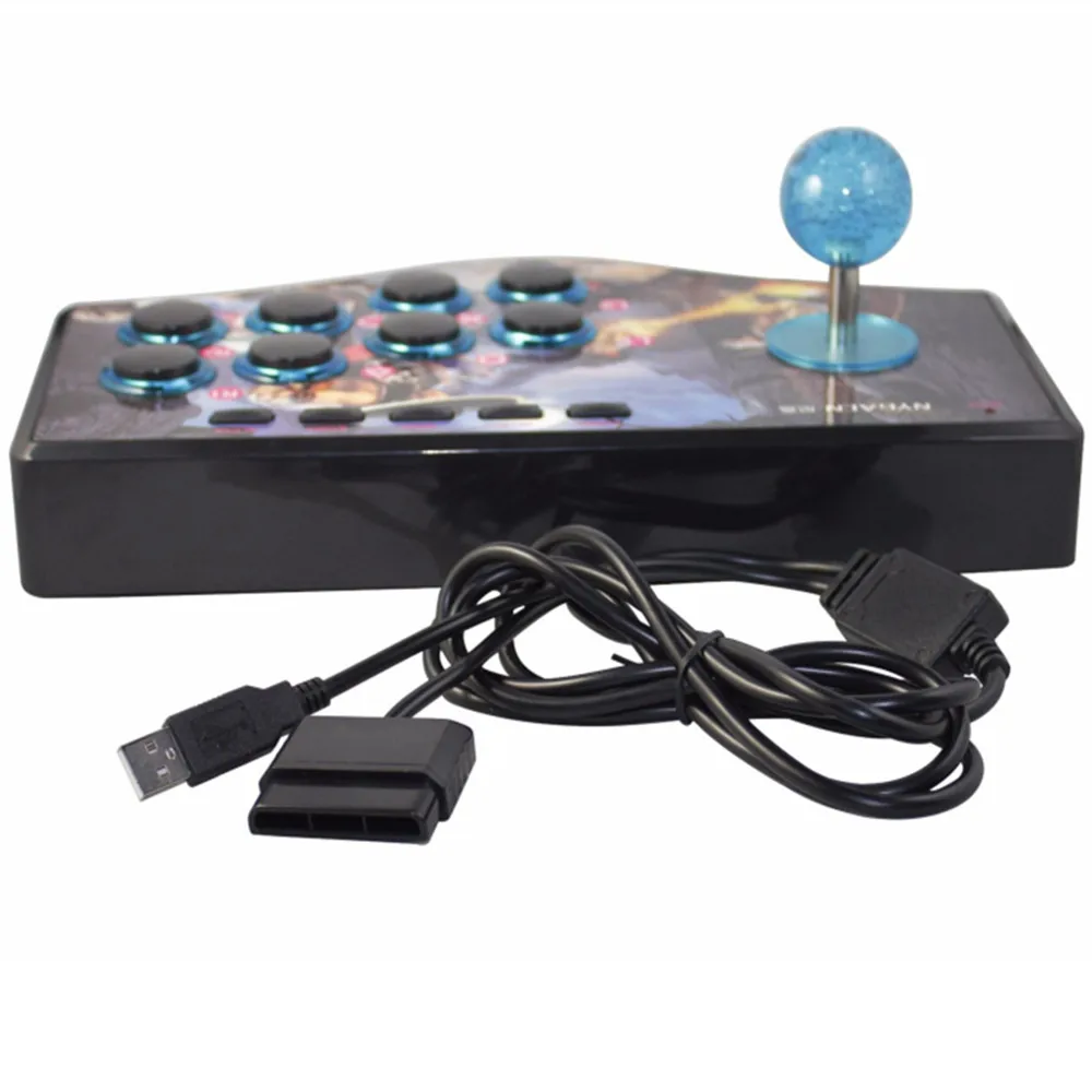 Computer TV Set-top Box Game Joystick Wired Long Stick Controller Arcade King Fighters USB Port Fighting Gamepad Console Joypad