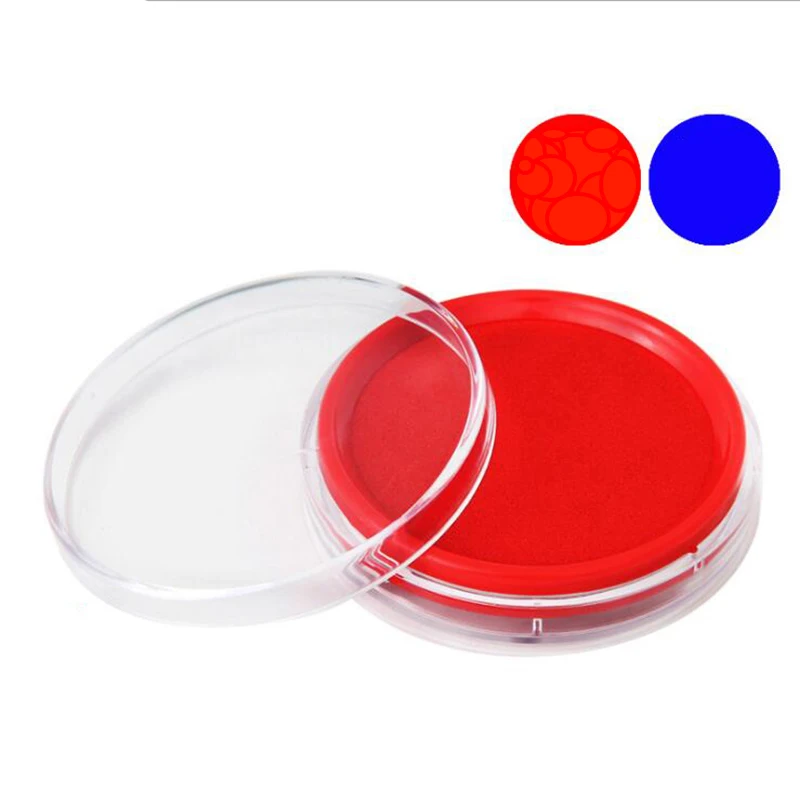 

1Pcs Ink Pad for Stamps, Stamp Ink Pad, Chinese Seal Calligraphy Painting Red Ink Paste Round Chinese Yinni Pad (Red, Blue)