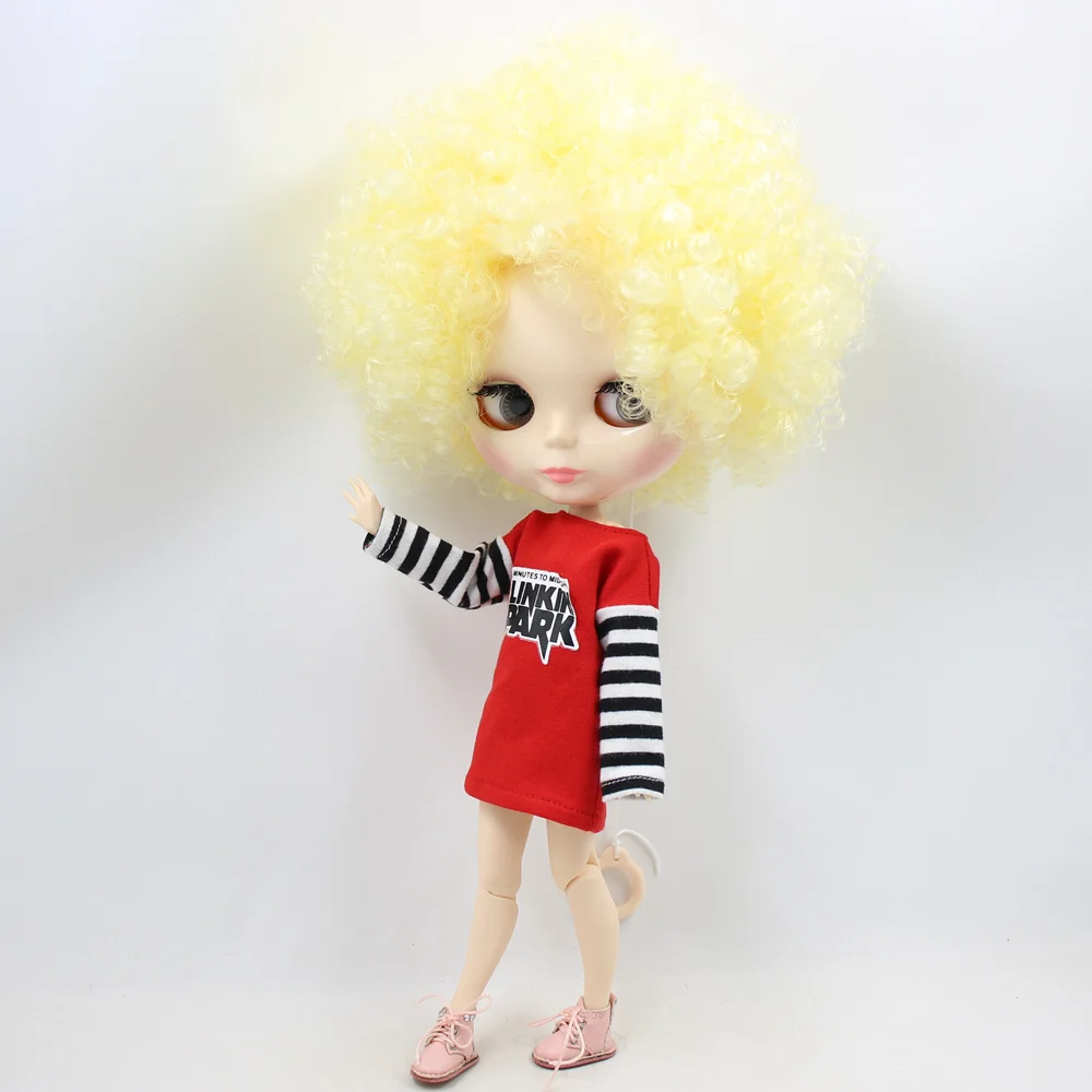 ICY DBS Blyth ตุ๊กตา Afro ผม JOINT Body สีขาวผิว Neo 1/6 BJD Ob4สาวอะนิเมะ