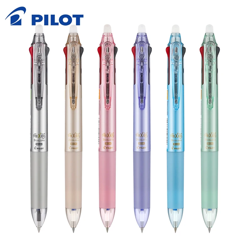 

New Japan Pilot Frixion Pen 3 in 1 Erasable Gel Pen Multi Colors LKFB-60EF /UF 0.5 / 0.38 mm Pastel Colors