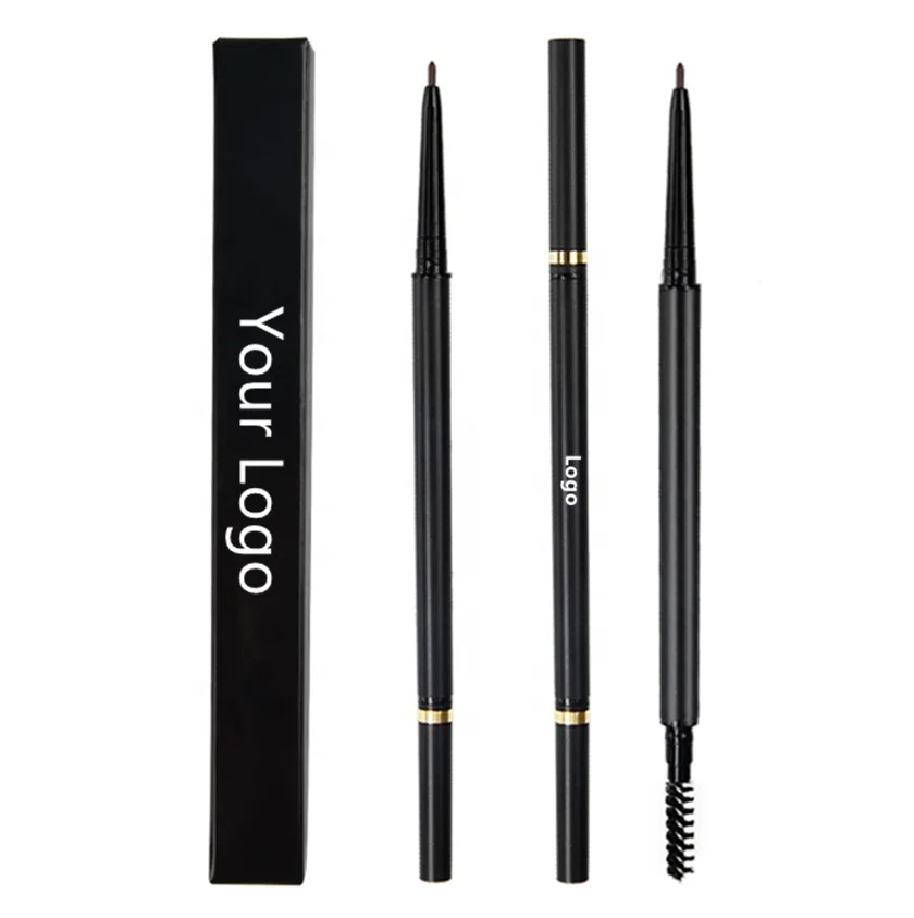 50pcs/lot Wholesale Eye Brow Pen Customize Logo Eyebrow Pencil Private Label Waterproof Eyebrow Tint Double Ended with Brush