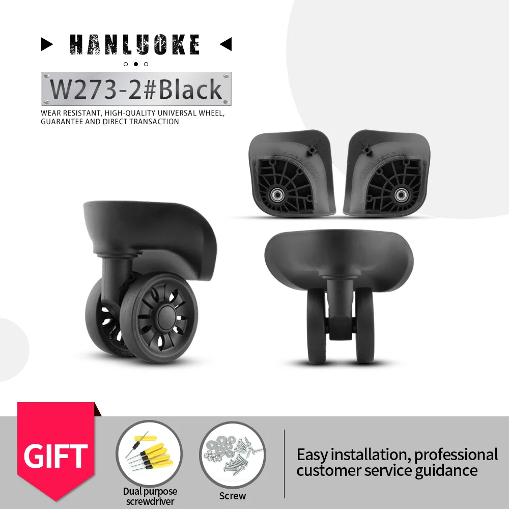 

HANLUOKE Red eogle L - R Luggage Universal Wheel Accessories Wheel Boarding Luggage Aircraft Wheel Replacement Wear-Resistant