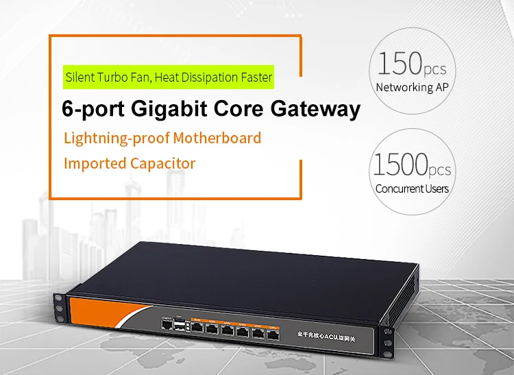 CF-AC300 Comfast 6-Port Gigabit Core Gateway Router/AC Controller Integrated Machine High Performance Industrial Network