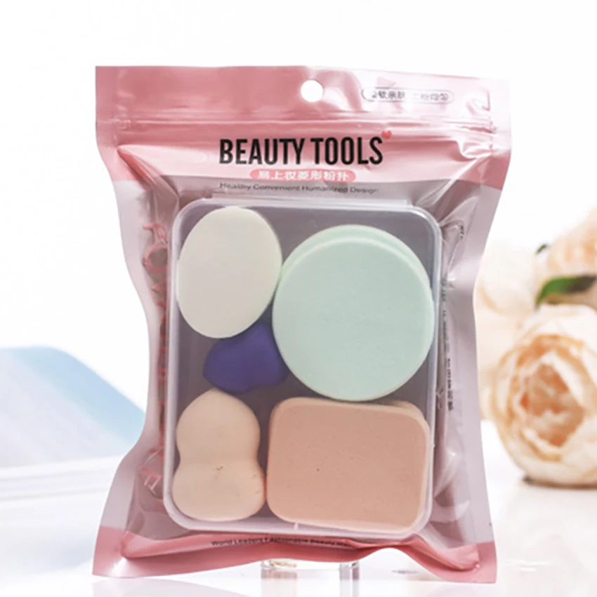 8/9ชิ้น/เซ็ตแต่งหน้าฟองน้ำแป้งพัฟเพชร/Water Drop Shape เครื่องสำอางค์พัฟแห้ง/เปียก BB ครีม foundation พัฟแต่งหน้าเครื่องมือ