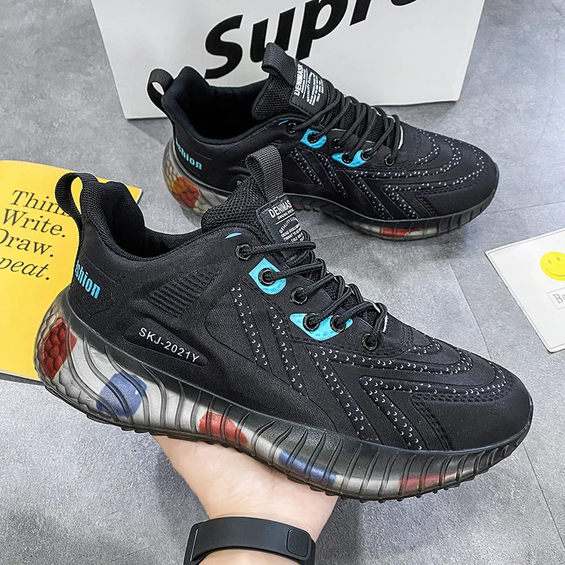 Men Running Shoes No-slip Male Athletic Training Black Shoes Sports and Leisure Autumn Sneakers Men Zapatillas Unisex 2021 New
