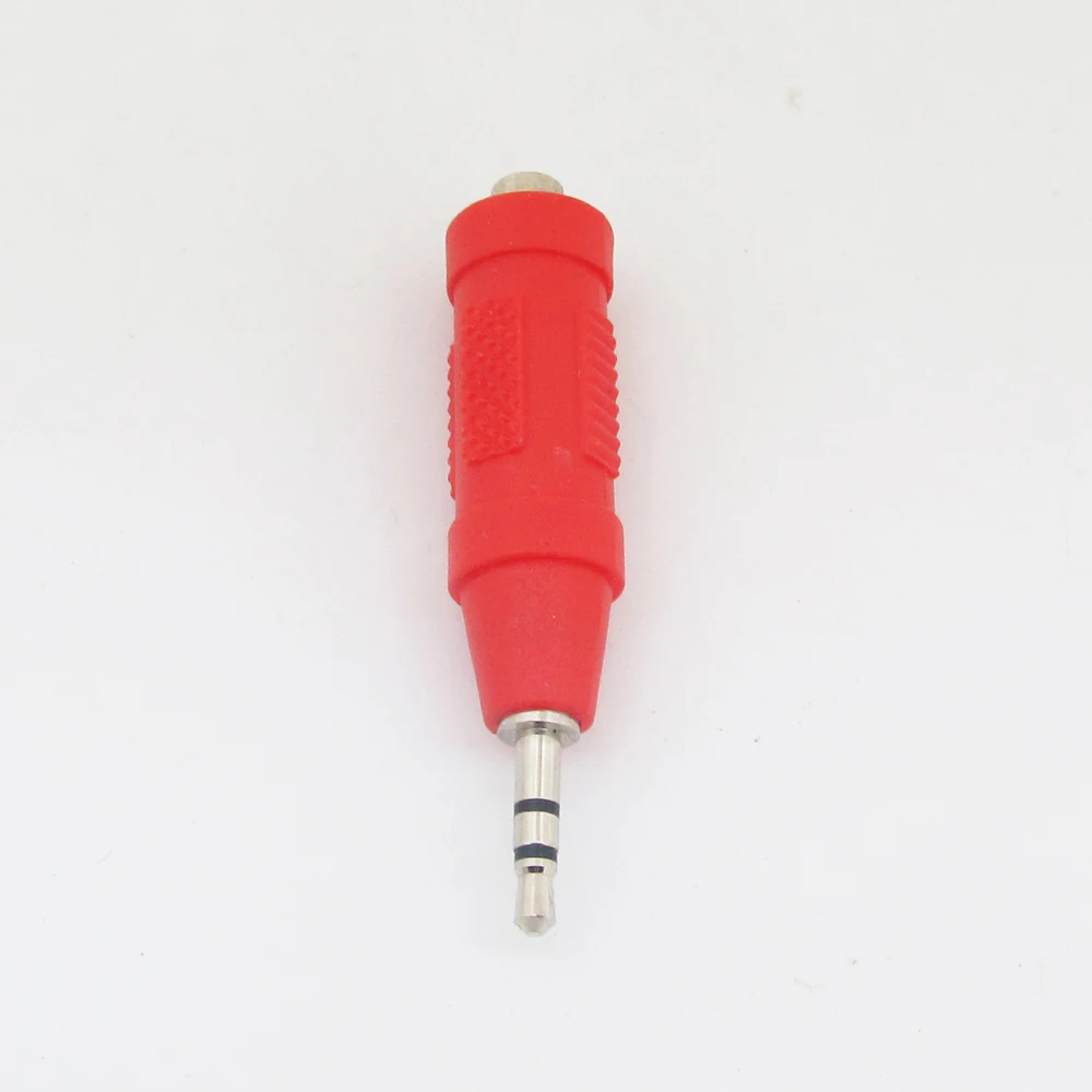 1pc Nickel 2.5mm Stereo Male to Female Straight Extension Adapter Converter Red Color