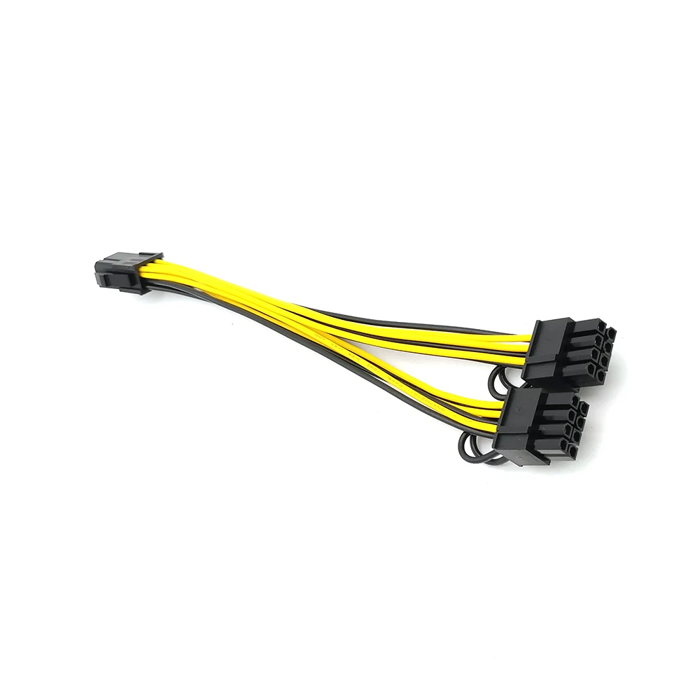 6 Pin PCI Express to Dual PCIE 8 (6+2) Pin Power Cable 20cm Motherboard Graphics Card PCI-E GPU Power Data Cable Splitter