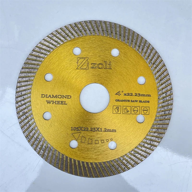 105Mm Hot Koop Circulaire Turbo Diamant Zaagblad Fabrikant 4 Inch Ingedrukt Dunne Velg Tegel Snijden Graniet Алмазный Диск