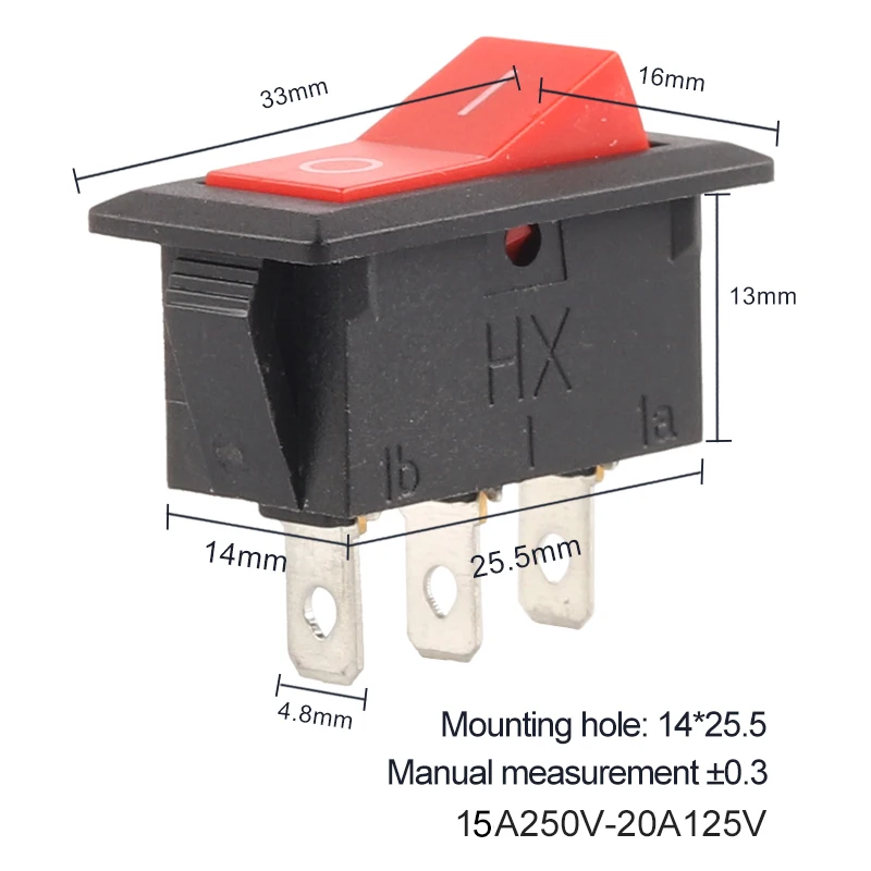5Pcs Boot Rocker Switch 33X16mm Spst 2/3Pin Snap In Op-Off Op-Op Auto Power dash Truck Switch Accessoires 15A/20A 250V/125V