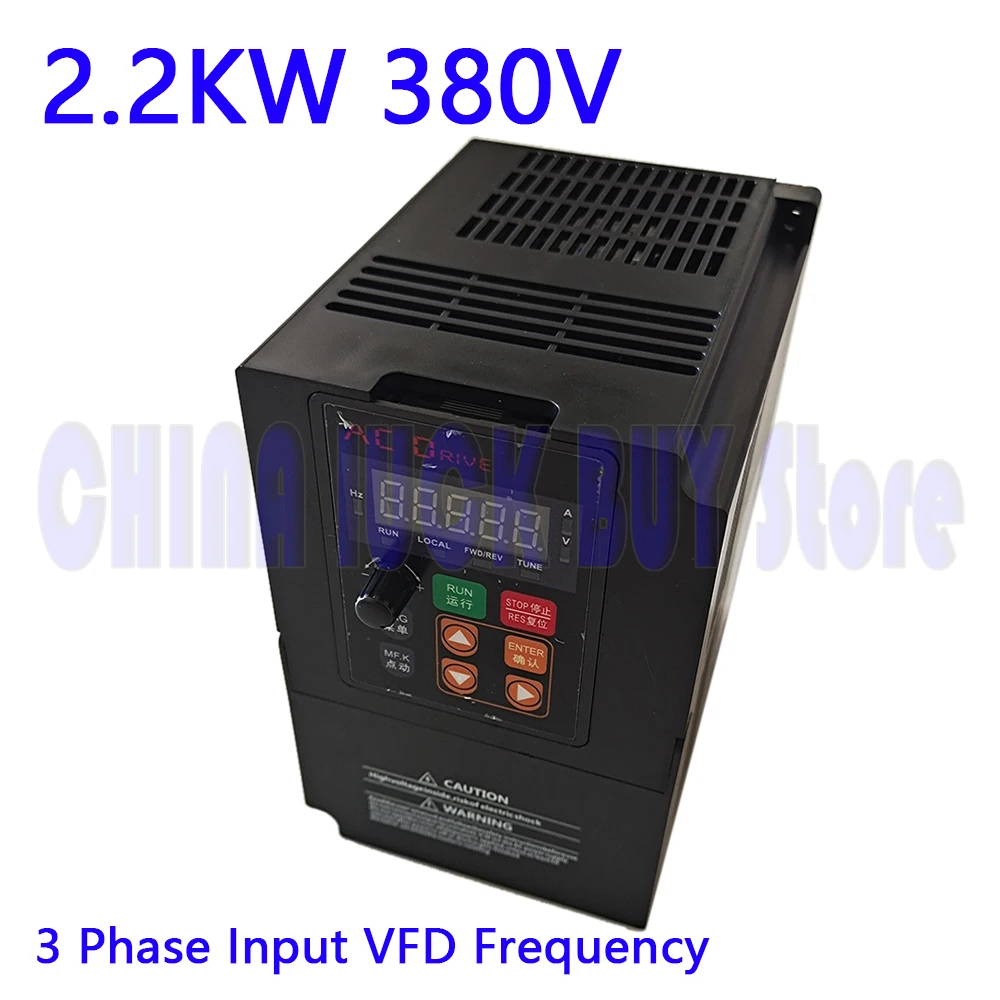 

2.2KW 380V 3 Phase Input VFD Frequency 50/60Hz Inverter 3 Phase Triphase Output Motor Speed Control Frequency Drive Converter