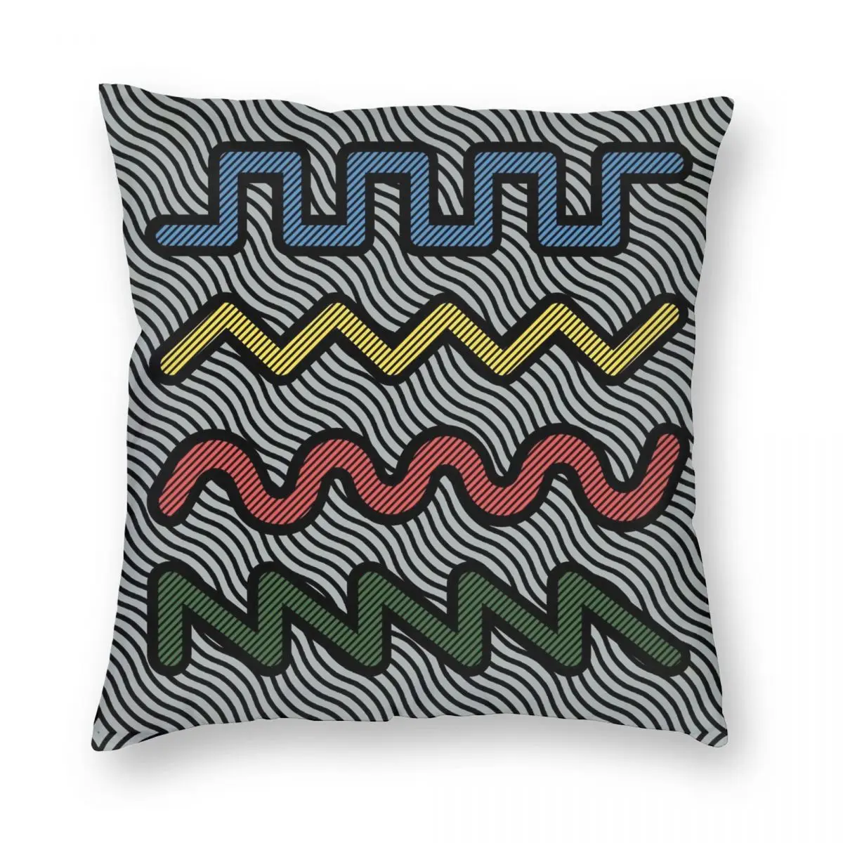 Synthesizer Waveforms For Synth Lover Square Pillowcase Polyester Linen Velvet Zip Decor Throw Pillow Case Sofa Cushion Cover 18