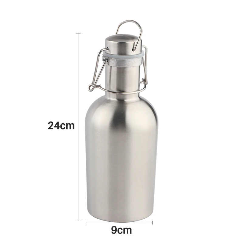 32oz & 64oz Beer Growler Stainless Steel 304 Beer Bottle with Swing Top, Keeps Homebrew Fresh and Cold with Airtight Seal