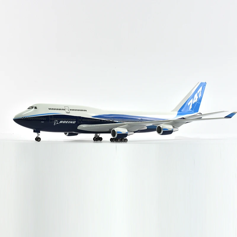 JASON TUTU 43-47ซม.เครื่องบินเครื่องบินรุ่นเดิมโบอิ้งB747 1/160 Scale Diecastเรซิ่นและล้อเครื่องบินของขวัญ