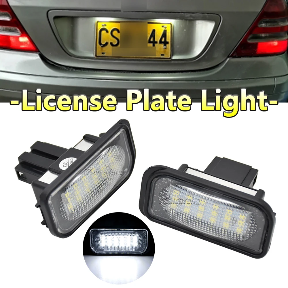 2Pcs For Mercedes Benz C-class W203 R230 W209 C209 A209 SL CLK Class Chrysler Crossfire LED License Number Plate Light Lamp