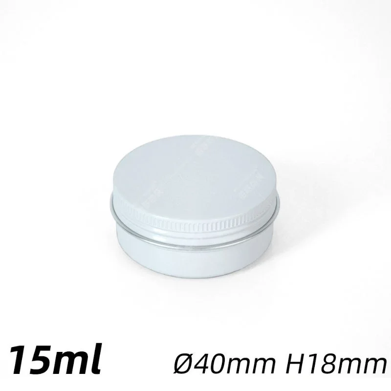 20pcs/lot White empty round aluminum jar box metal tin cans cosmetic cream, tea Aluminum storage box 15ml 20ml 50ml 100ml 150ml