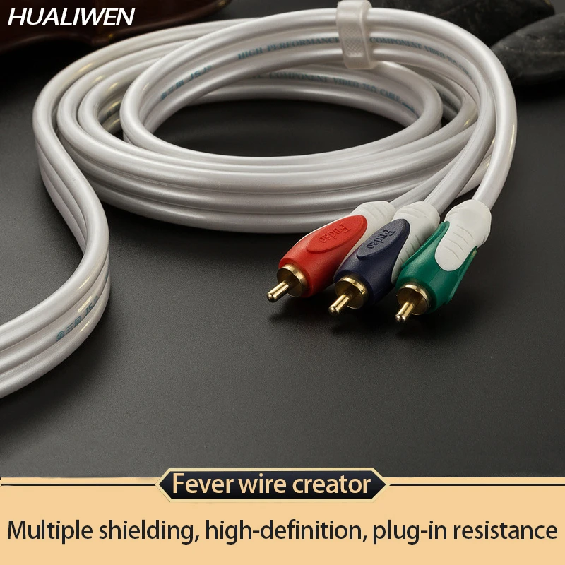 

RGB component color difference cable red, green and blue six-head lotus video cable gold-plated RCA cable