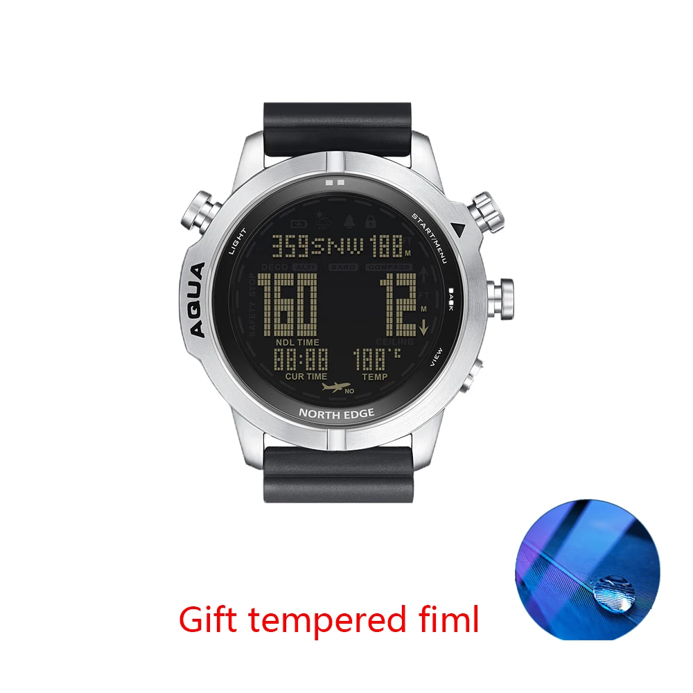 Men\'s Diving Waterproof 100M Smart Digital Freedom/Scuba Diving Watch Altimeter Barometer Compass Temperature Clock