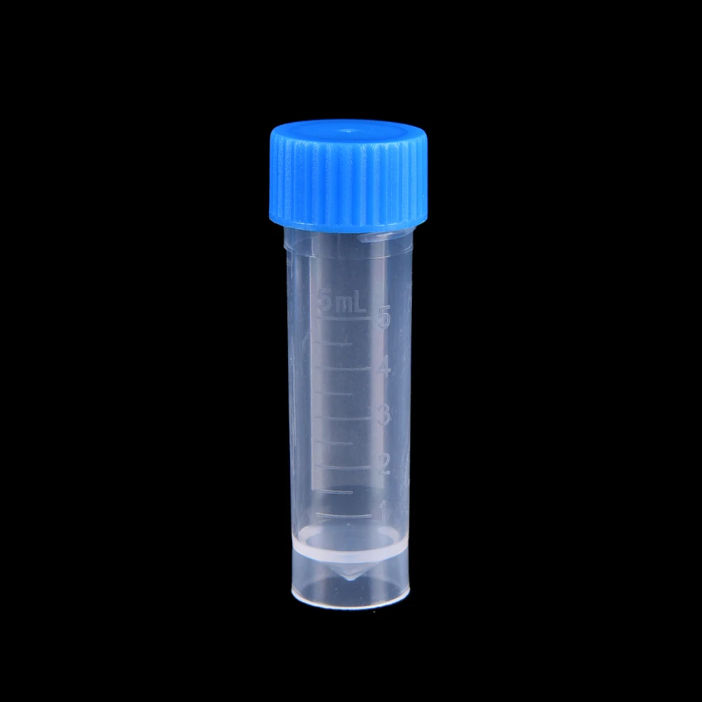 Laboratory Chemistry Plastic Test Tubes Vials Seal Caps Pack Container For Office School Chemistry Supplies 10PCS * 5ml lab