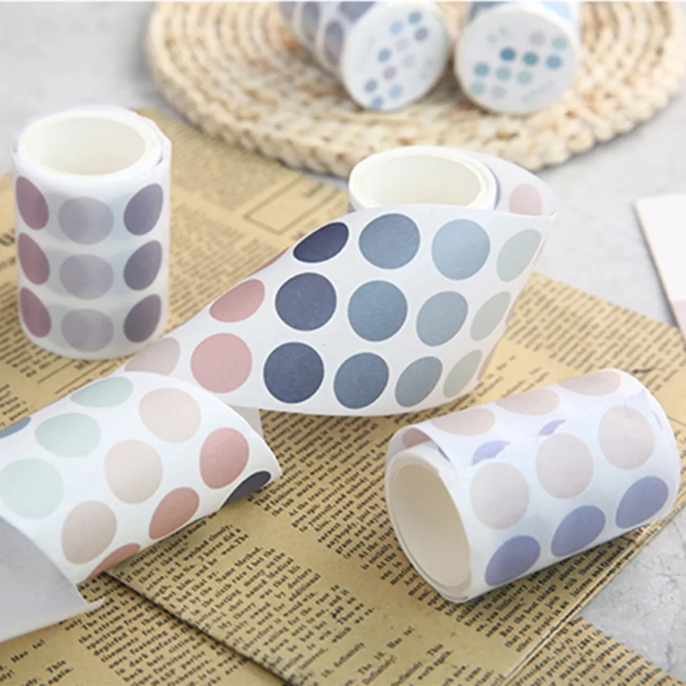 60mm x 3m 기본 요소 장식 마스킹 테이프 색상 큰 점 Washi 테이프 Diy Scrapbooking Washi 스티커 메모 라벨 데코 편지지