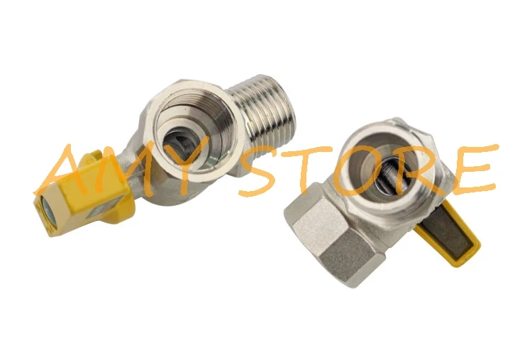 1Pc 1/2" BSP Male Female Triangular Angle Valve High Flow Natural Fuel Gas LPG Water Heater 1.6Mpa -20C to 100C Degree