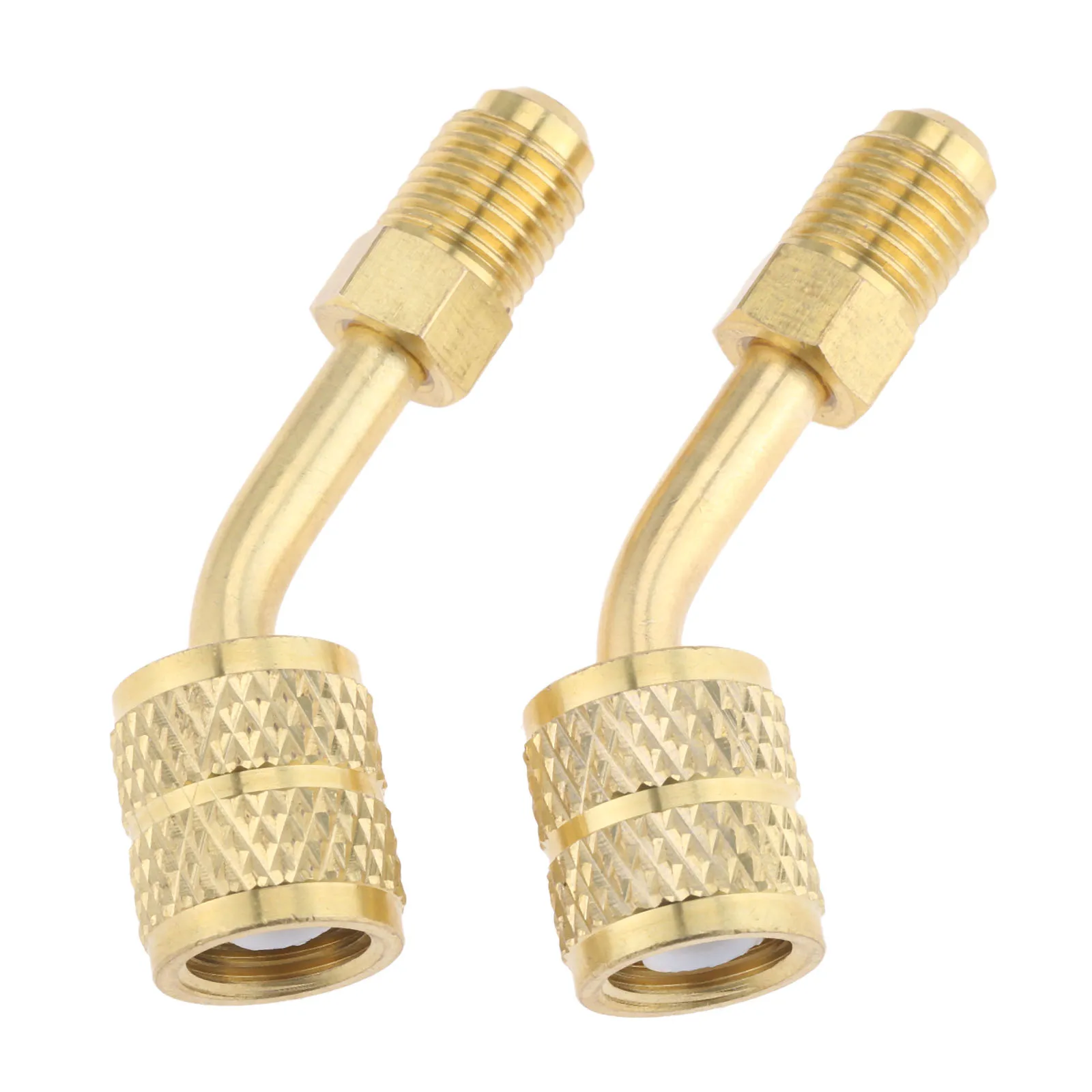 Yetaha 2Pcs Brass R410a Angled Adapter 5/16