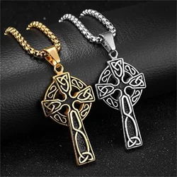 2021 viking celtic cross pendant necklace for men male statement punk vintage necklace fashion  jewelry charm Wholesale