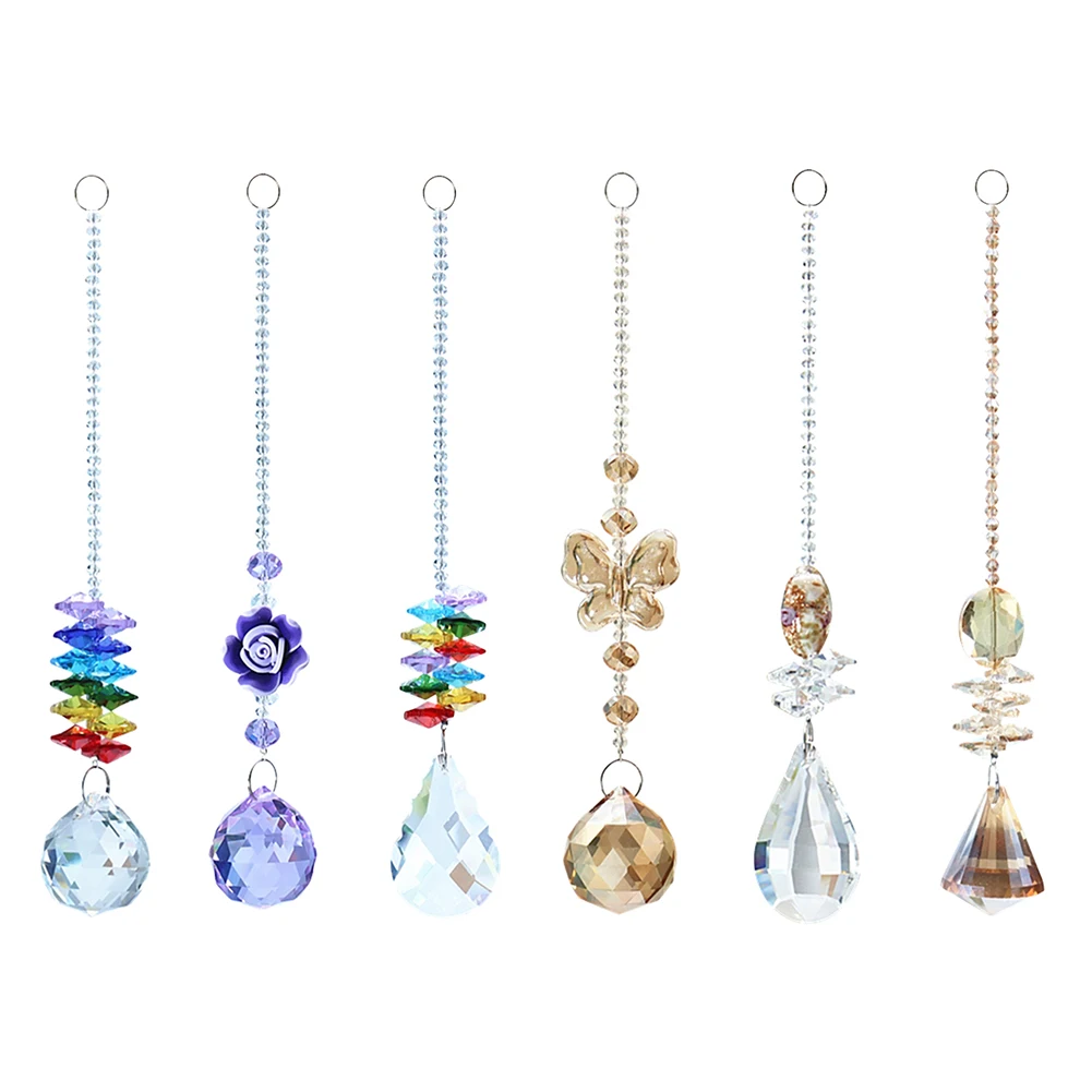 Crystal Sun Light Catchers Pendant Colorful Beads Hanging Drop for Outdoor Indoor Garden Window Wedding Chandelier Wind Chime