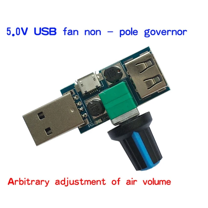 USB Fan Speed Controller DC 4-12V Reducing Noise Multi-stall Adjustment Governor 8.28