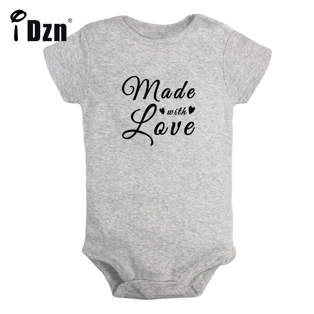 Idzn Zomer Schattige Baby Bodysuit Gemaakt Met Liefde Grappige Gedrukt Kleding Baby Jongens Rompertjes Baby Meisjes Korte Mouwen Jumpsuit