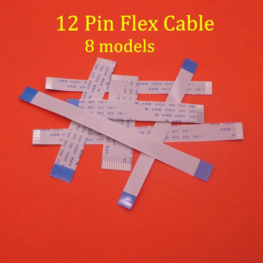 2pcs Power Switch flex cable FFC FPC Flexible Cable  pitch 0.5mm 1.0mm 12pin 12P Length 150mm 200mm 400mm 500mm 40MM Type A B