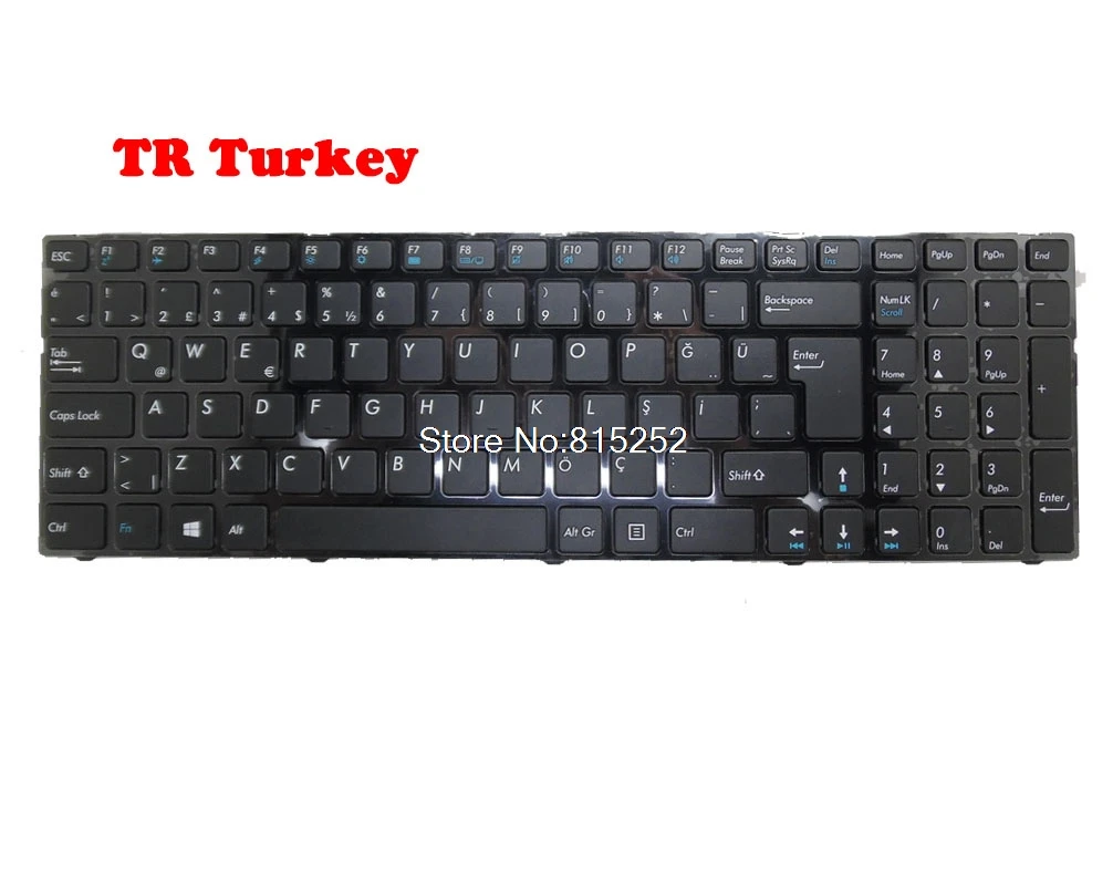 

0KN0-CN2RU12 Laptop Keyboard For Pegatron C15 MP-13A83SU-5281 Russia RU/Turkish TR/United States US New With Shiny black Frame