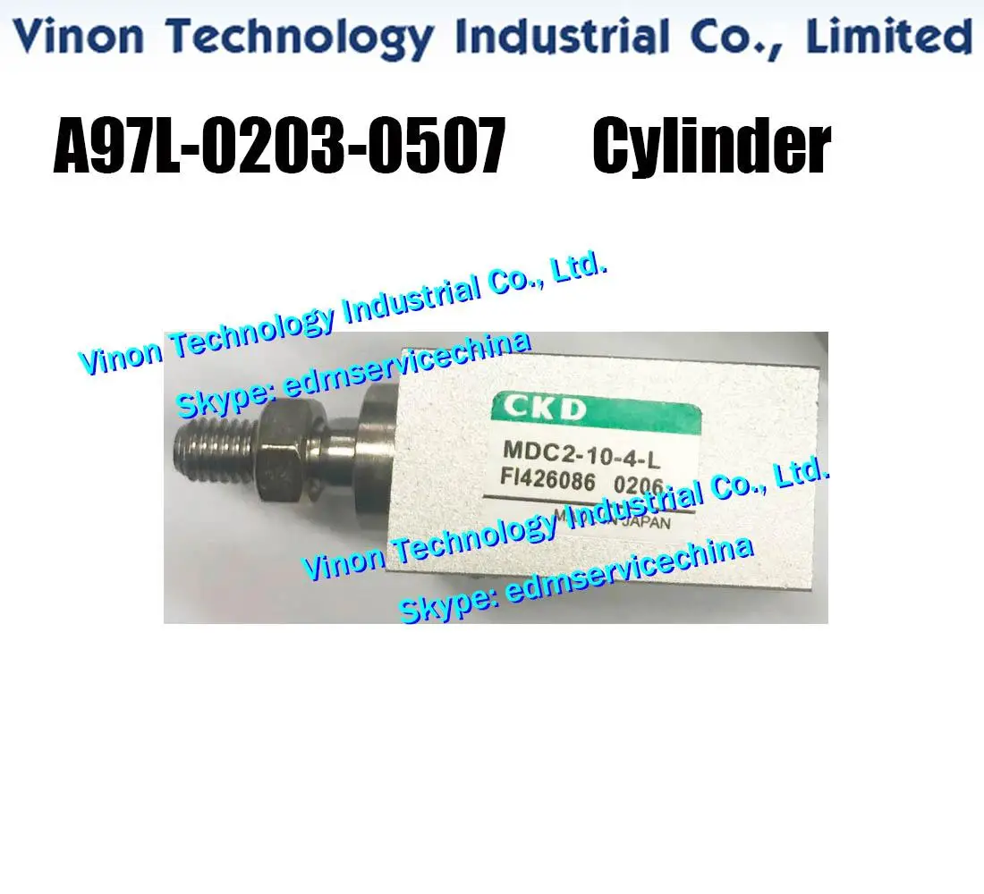 

A97L-0203-0507 edm Cylinder MDC2-10-4-L for Fanuc iD,iE,CiA,C400iA,C600iA series machines. edm wear parts Fanuc A97L02030507