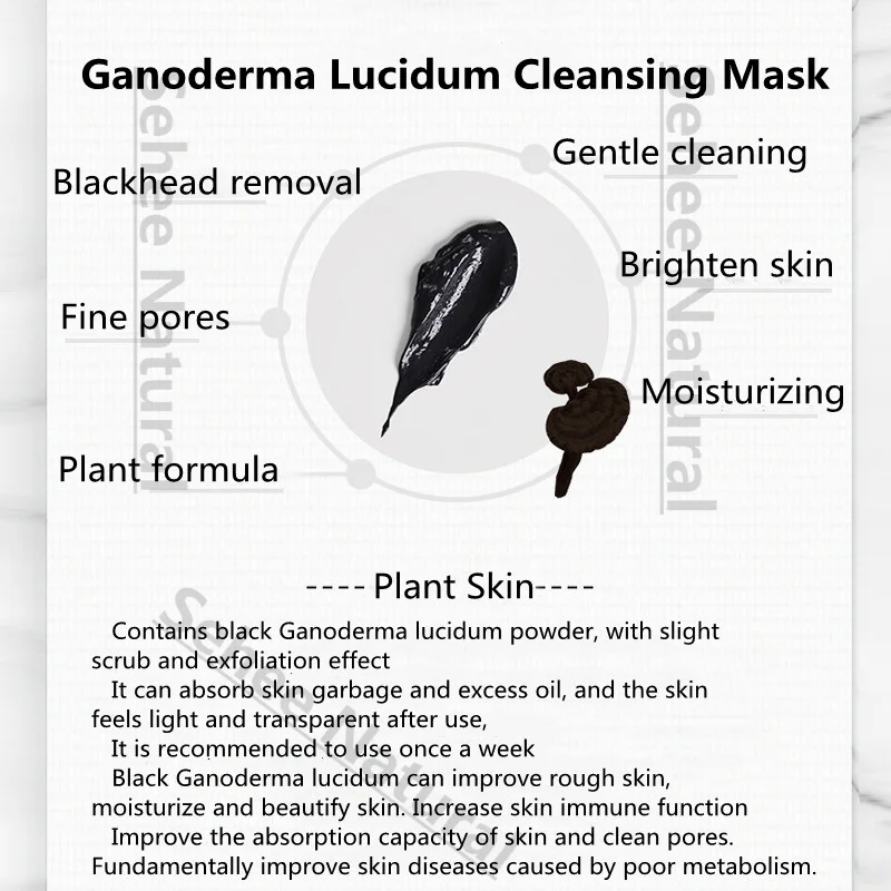 10Pcs Ganoderma Lucidum Masker Zachte Schoon Verstevigende Poriën Reiniging Maskwrinkles Lifting Huidverzorging Masker Gel 15 G/stk