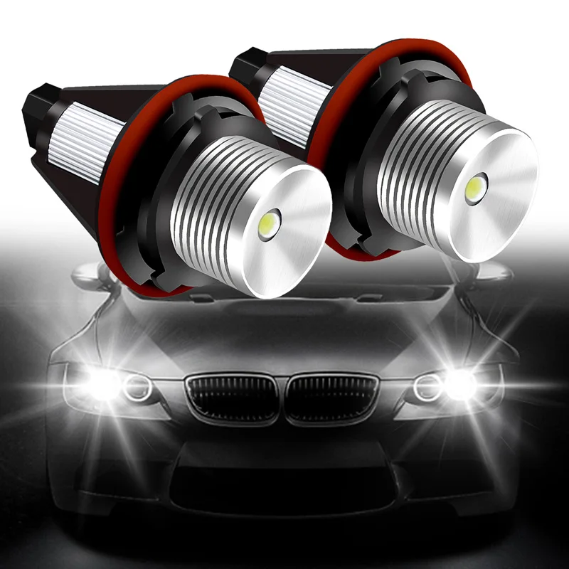 2X 10W For BMW E39 E53 E60 E61 E63 E64 E65 E66 E87 525i 530i 545i LED CANBUS Angel Eyes light Headlight Lamp Marker Lights white