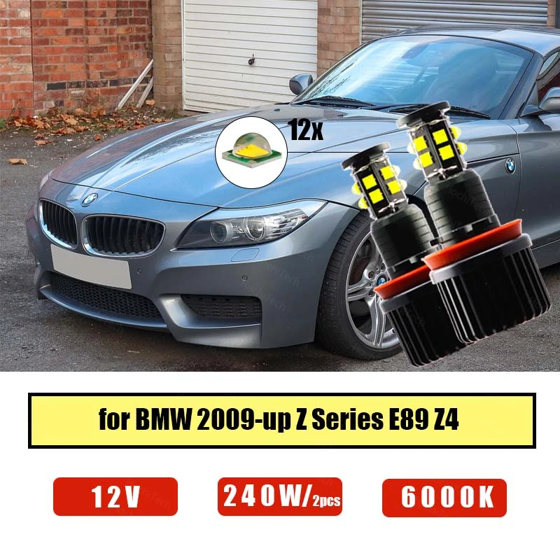 

White Ultra Bright Free Error 6000K LED Light Bulb h8/h11 LED Angel Eyes Marker for BMW 2009-up Z Series E89 Z4 240W