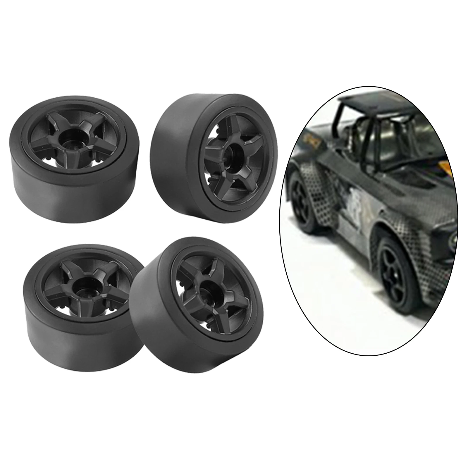 4 Pieces 5-spoke RC  Wheels & Tires for SG-1603 SG-1604 1/16 Scale RC Racing Car