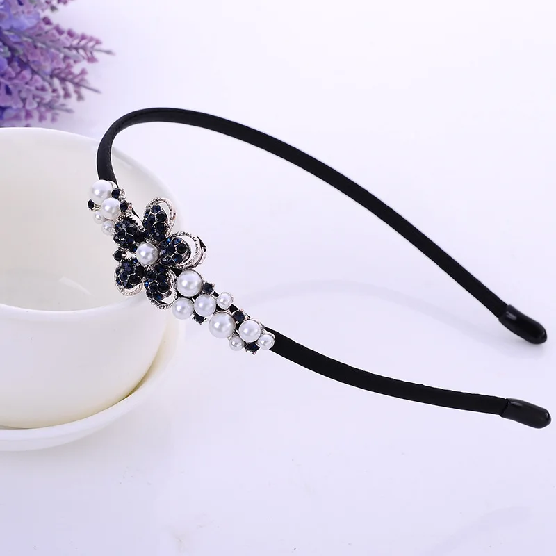 Korean Big Pearl Retro Bow Flower Leaves Headband For Cute Girls Children Handmade Fashion Festival Hair Accessories