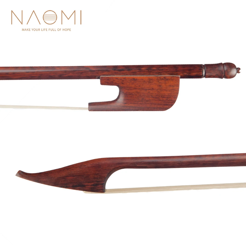 NAOMI 4/4 Size Snakewood Cello Bow Baroque Style Bow W/ Snakewood Frog White Horsehair Well Balance