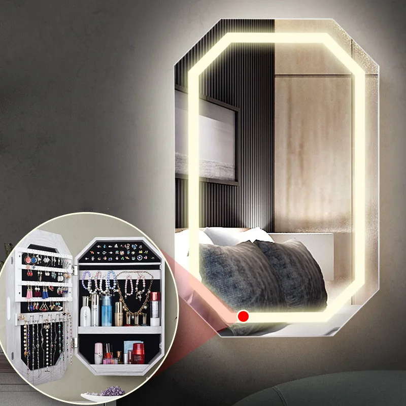 Cosmetic storage cabinet makeup mirror decorative photo frame storage objective mirror cabinet jewelry storage cabinet