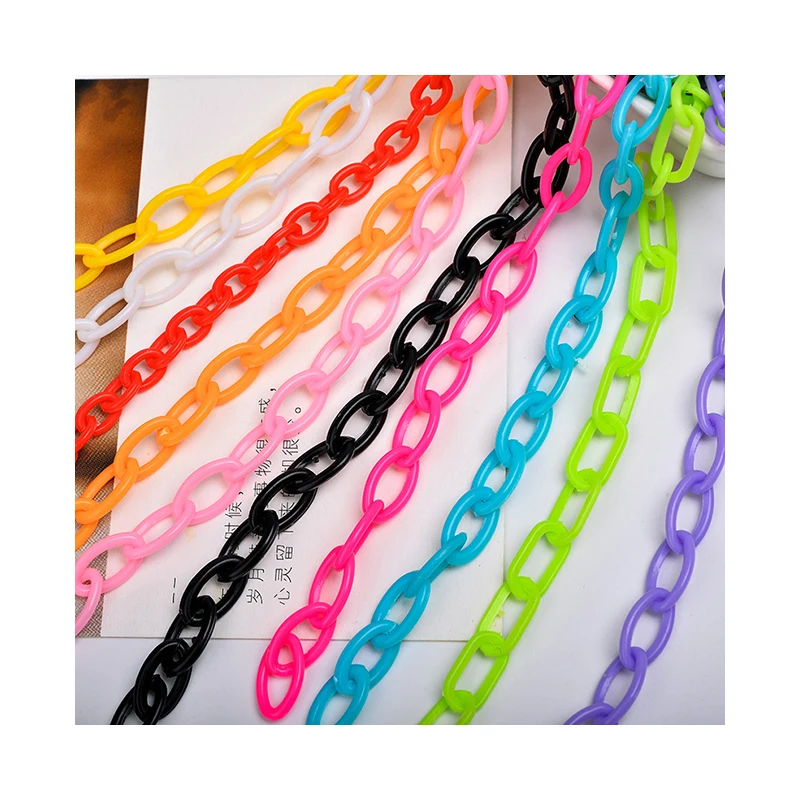 1p color Acrylic plastic Link Chain close chain for Necklace Bracelet earrings jewelry Making accessories DIY garment decoration