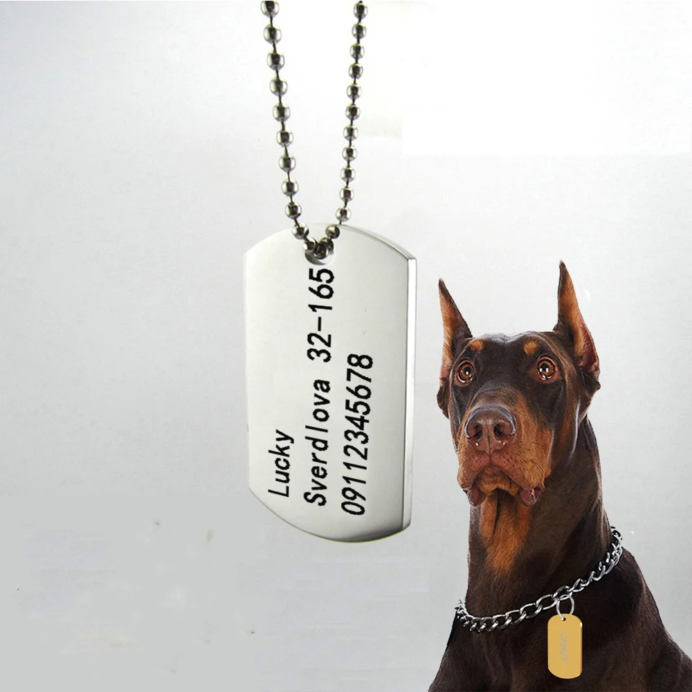 

Hateli Free Laser Engraving Pet ID Tag 316L Stainless Steel Dog ID Tags Customized Pets Identity Card for Dog & Cat Phone Number