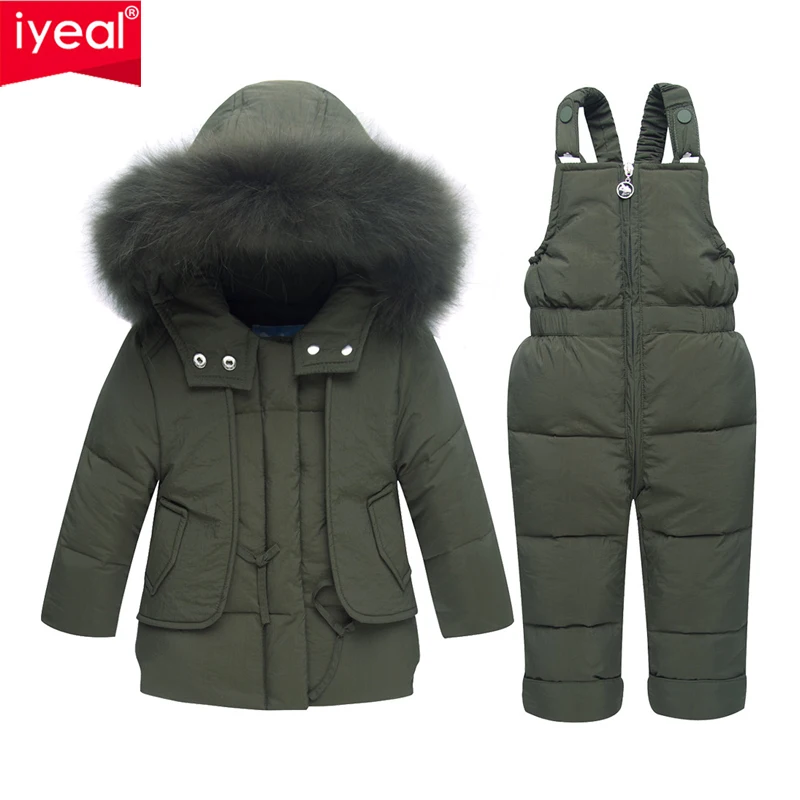 

IYEAL Children Winter Clothing Set Boys Ski Suit Girl Down Jacket Coat + Jumpsuit Kids Clothes For Baby Boy/Baby Girl 1-4 Years