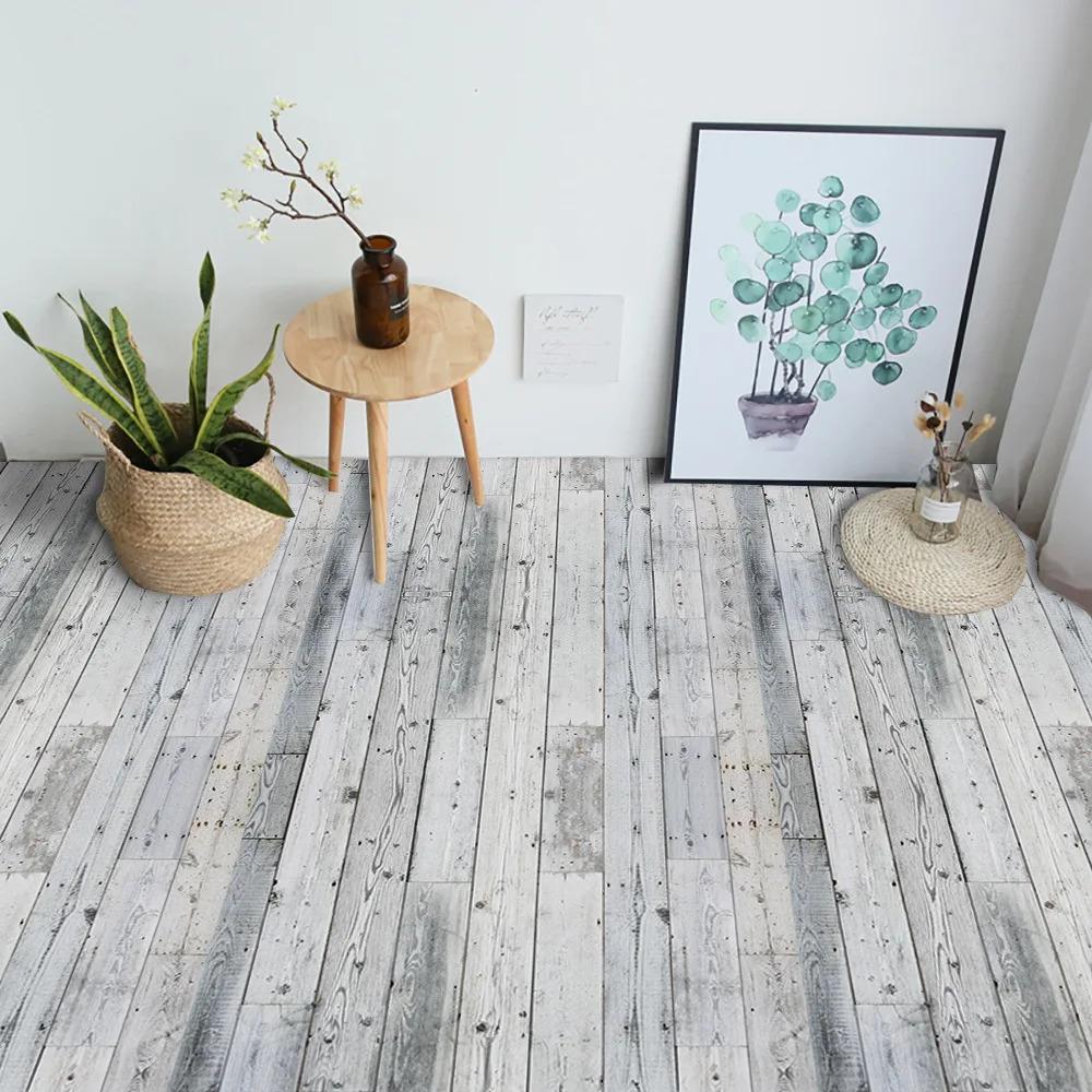 

Gray Wood Grain Self Adhesive Wallpaper Home Decor Floor Sticker Pvc Waterproof Contact Paper For Bathroom Kitchen