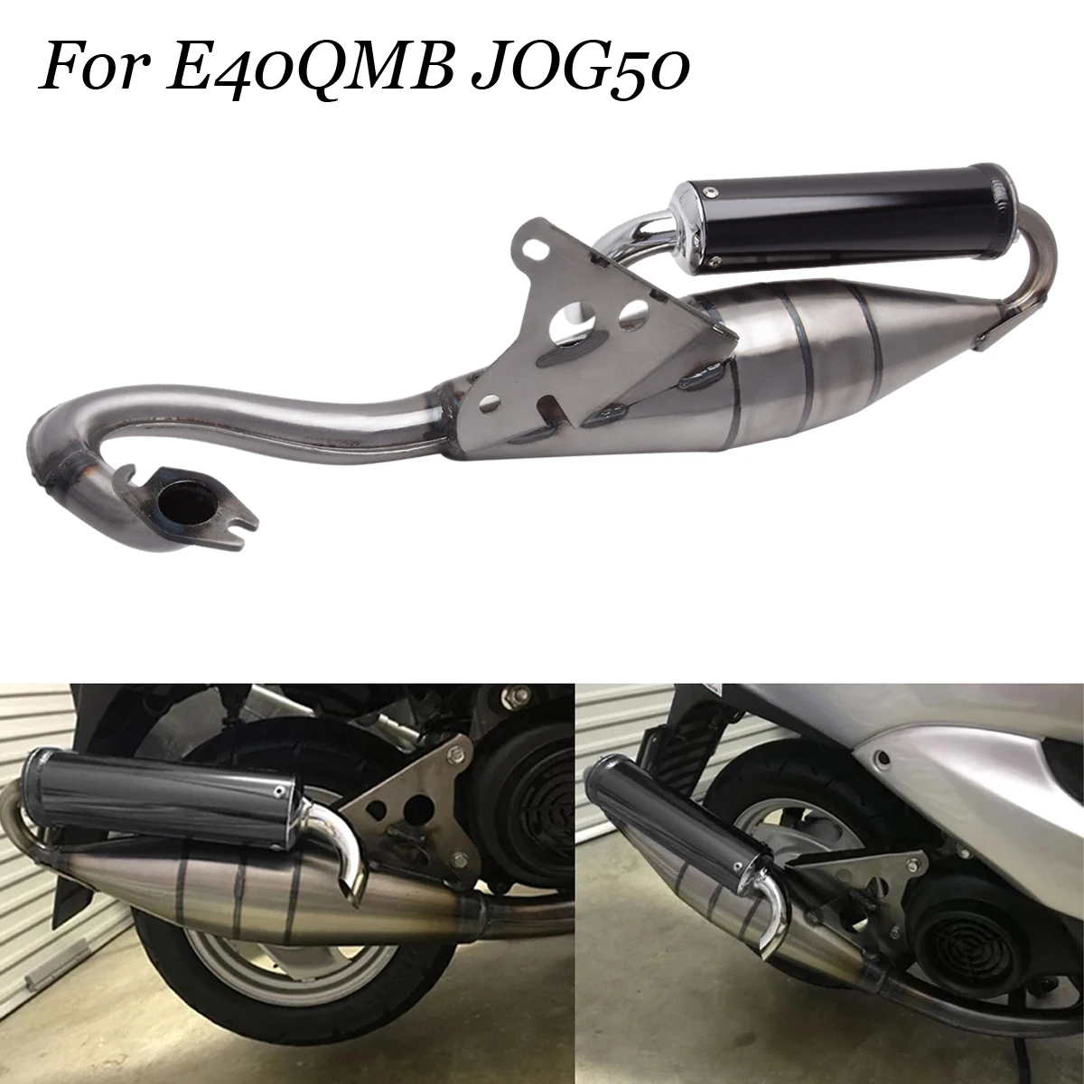 Motorcycle Stainless Steel Exhaust System Escape Moto Scooter Front Link Pipe Muffler Slip On For Yamaha E40QMB JOG50 JOG 