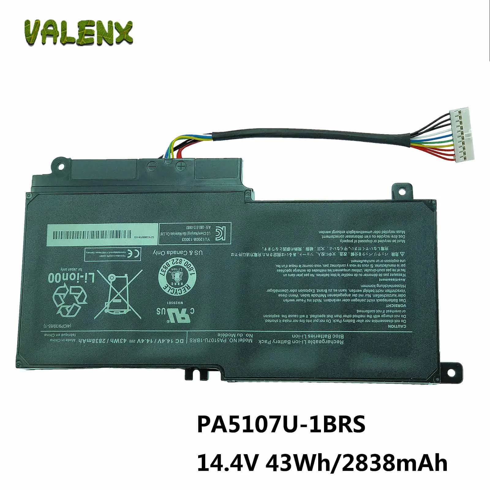 

PA5107U-1BRS Battery For Toshiba Satellite L45D L55 L55t P50 P55 L50 S55 Series P000573230 P000573240 4ICP9/39/65-1