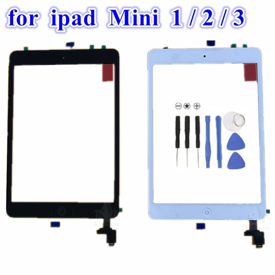 

1Pcs Front Touch Screen Glass Digitizer With Without Home Button IC Flex for iPad Mini 1 2 A1432 1489 Mini 3 A1599 A1600