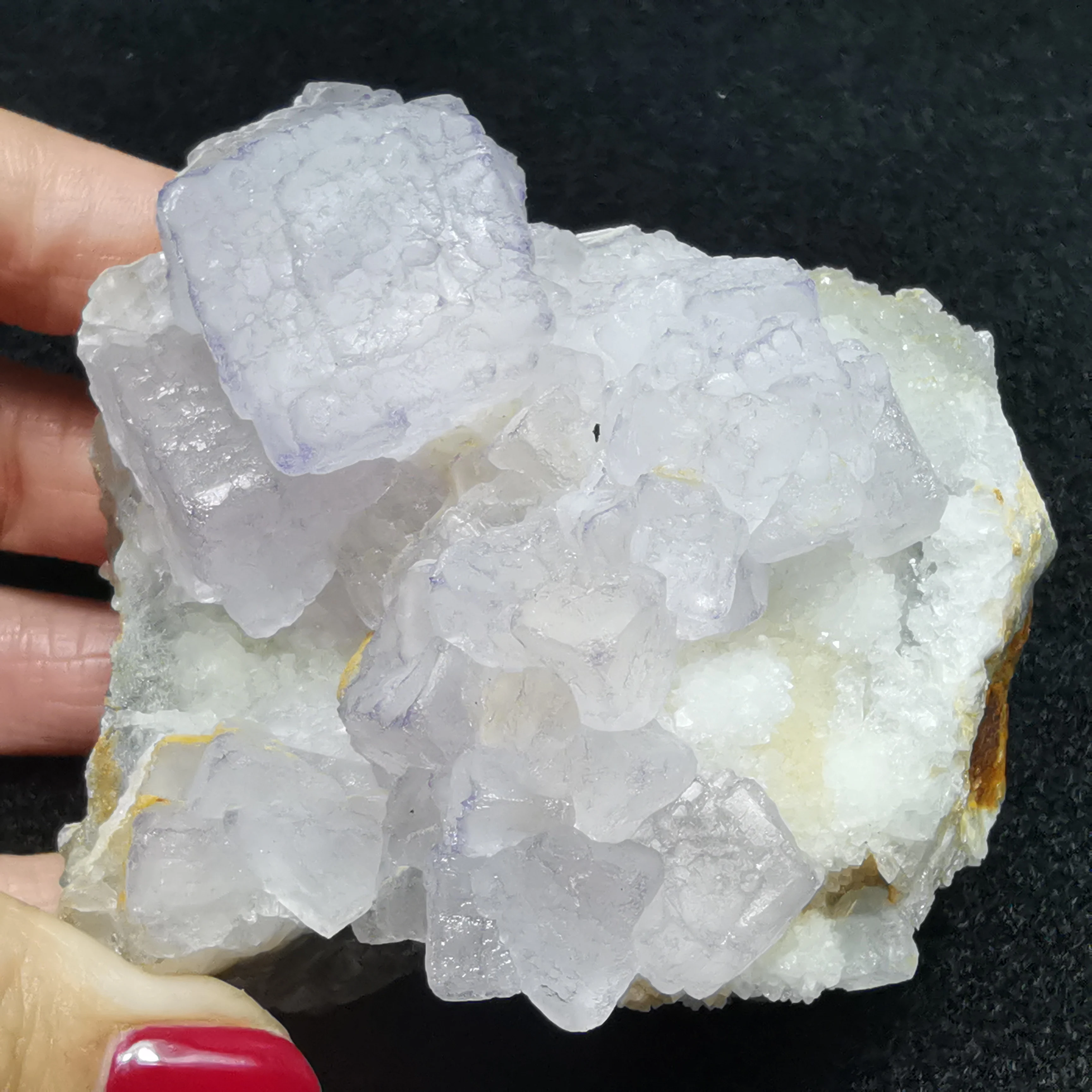 329.9gRare natural purple edge fluorite and quartz cluster mineral specimens home decoration QUARTZ GEM teaching collection